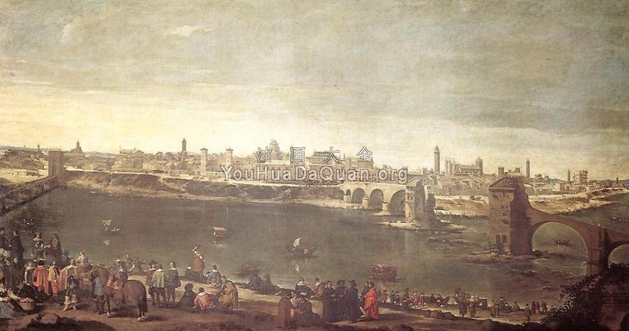 View Of Zaragoza - 胡安·包蒂斯塔·马丁内斯·德尔·梅佐